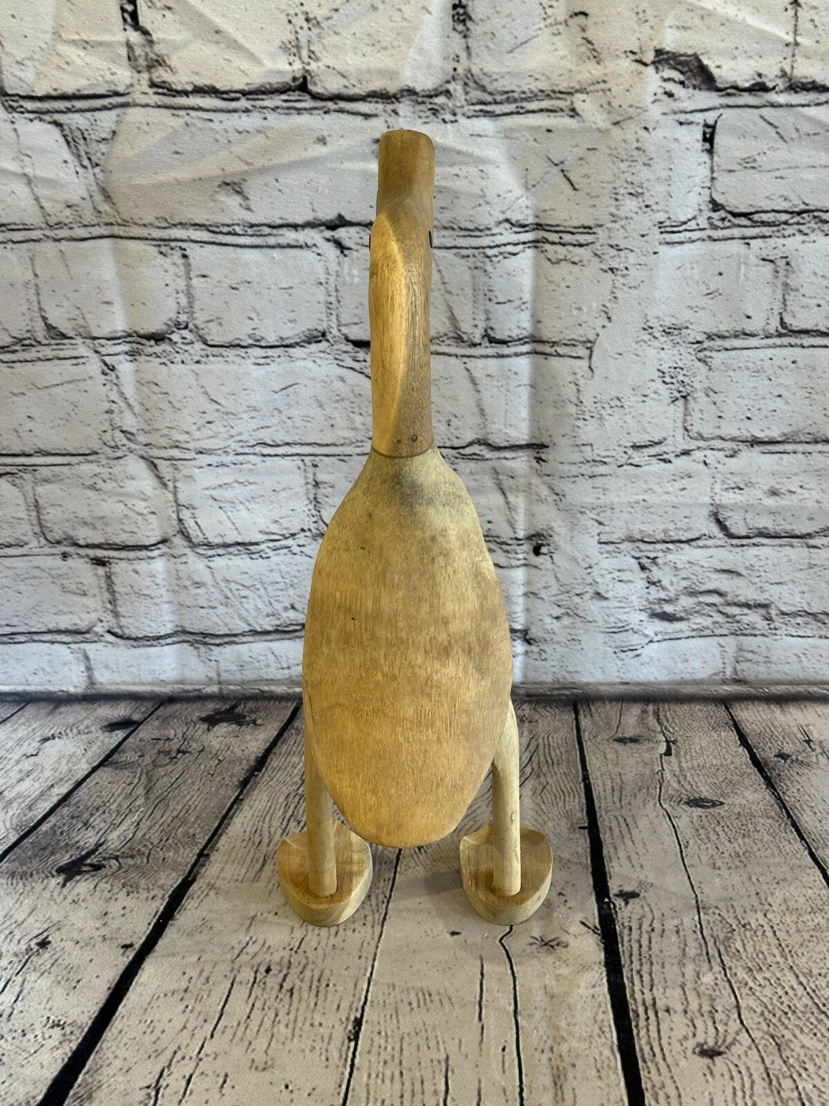 Looking Forward 30cm Tall Wooden Hairy Duckling Baby Duck Bamboo Root Fairtrade