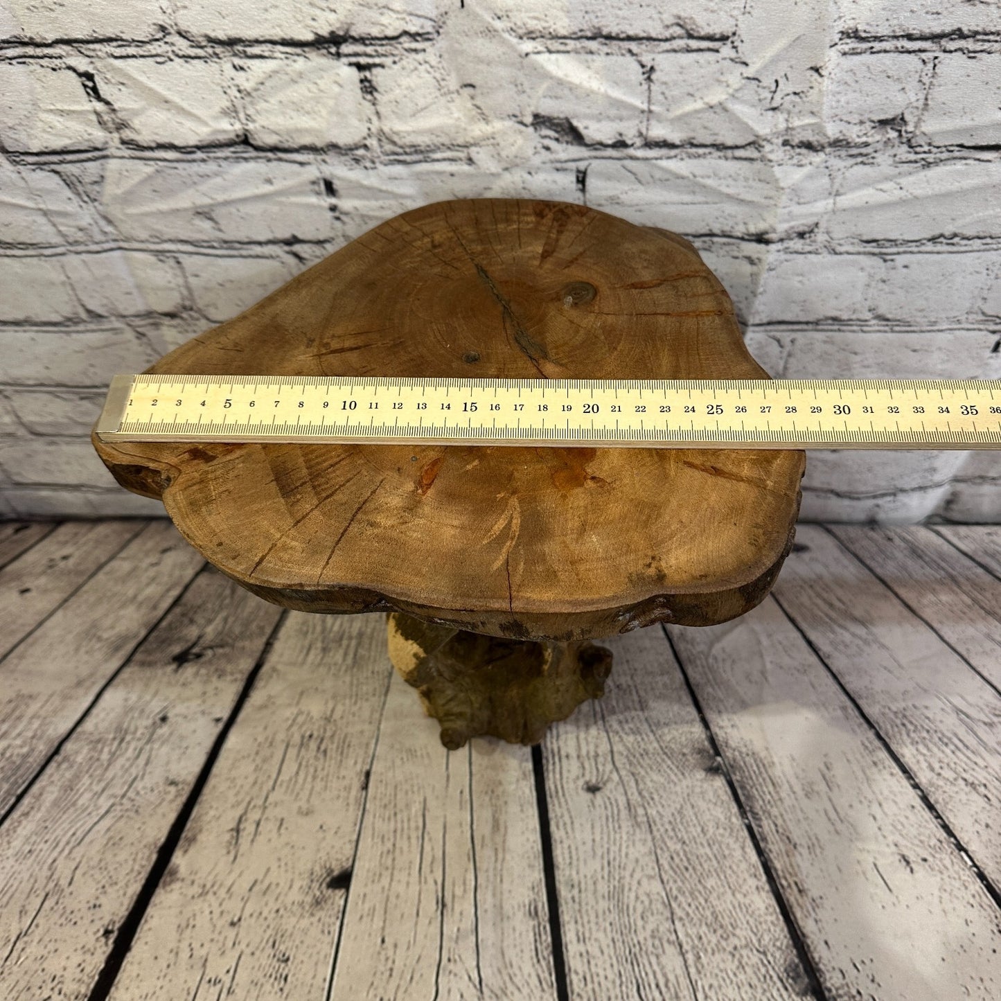30cm x 28cm Teak Root Wood Mushroom Coffee Table Side Table Home Furniture No 1
