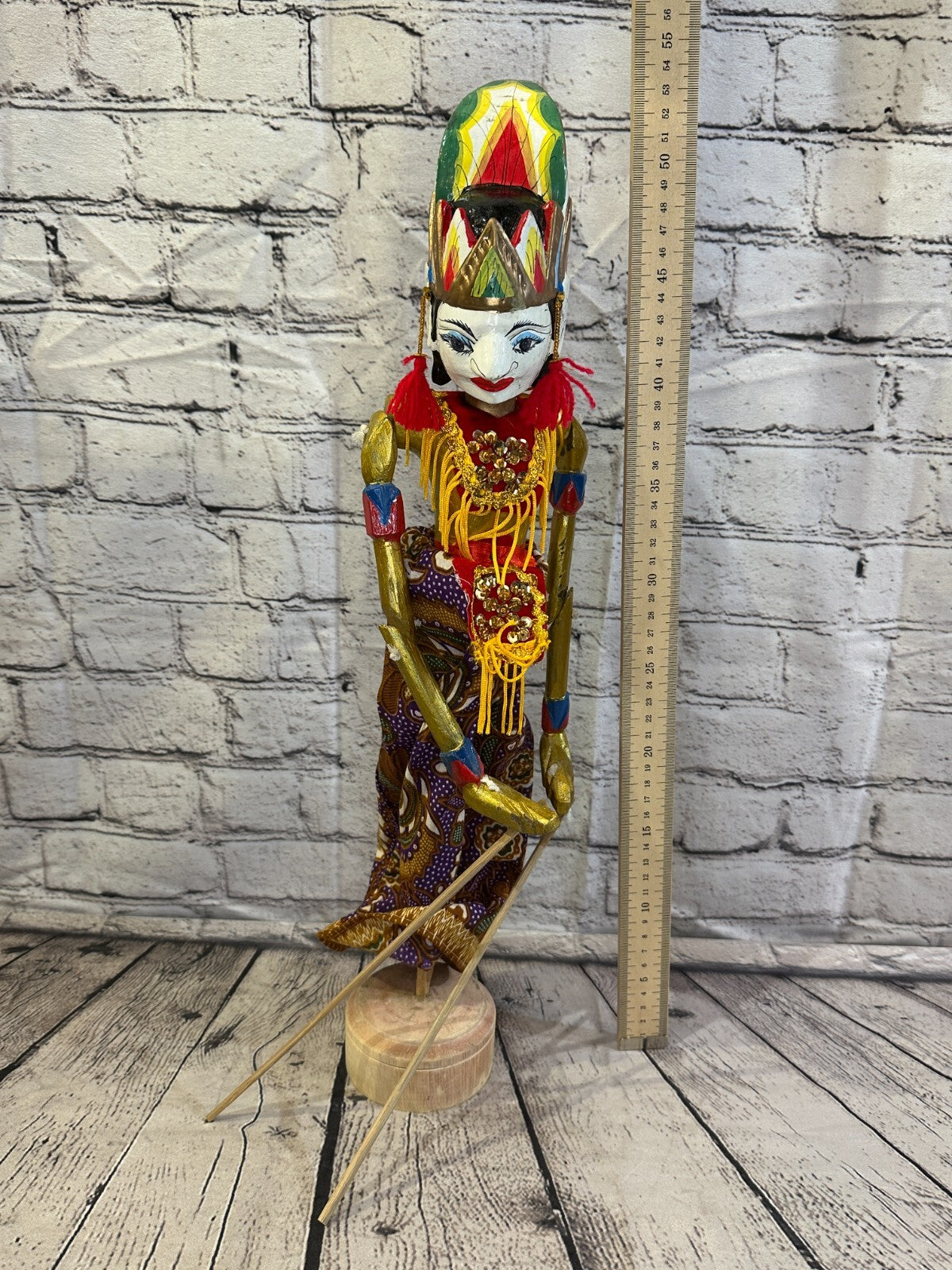 55cm Wayang Golek Traditional Stick Shadow Puppet Bali Java Indonesia Design 1