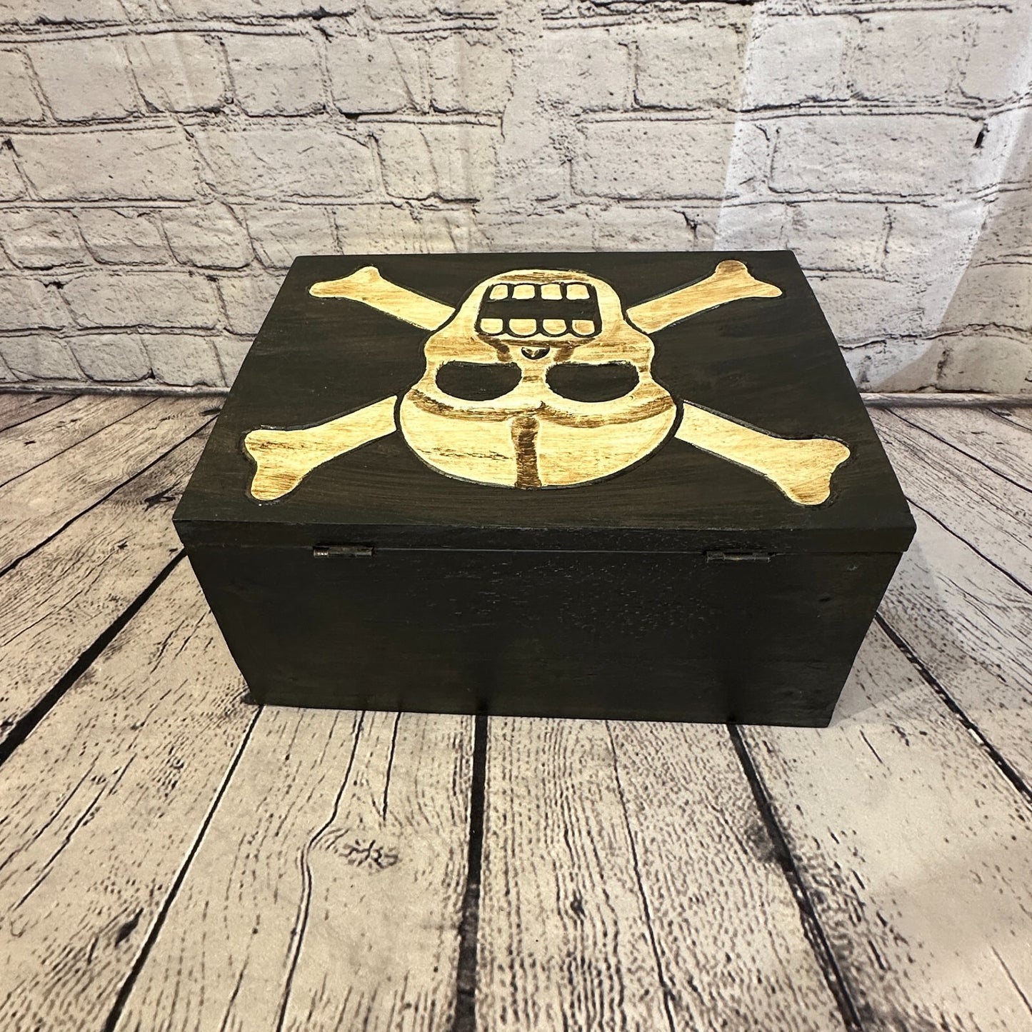 30cm x 22cm Book Wooden Gothic Skeleton Skull Coffin Jewellery Trinket Box