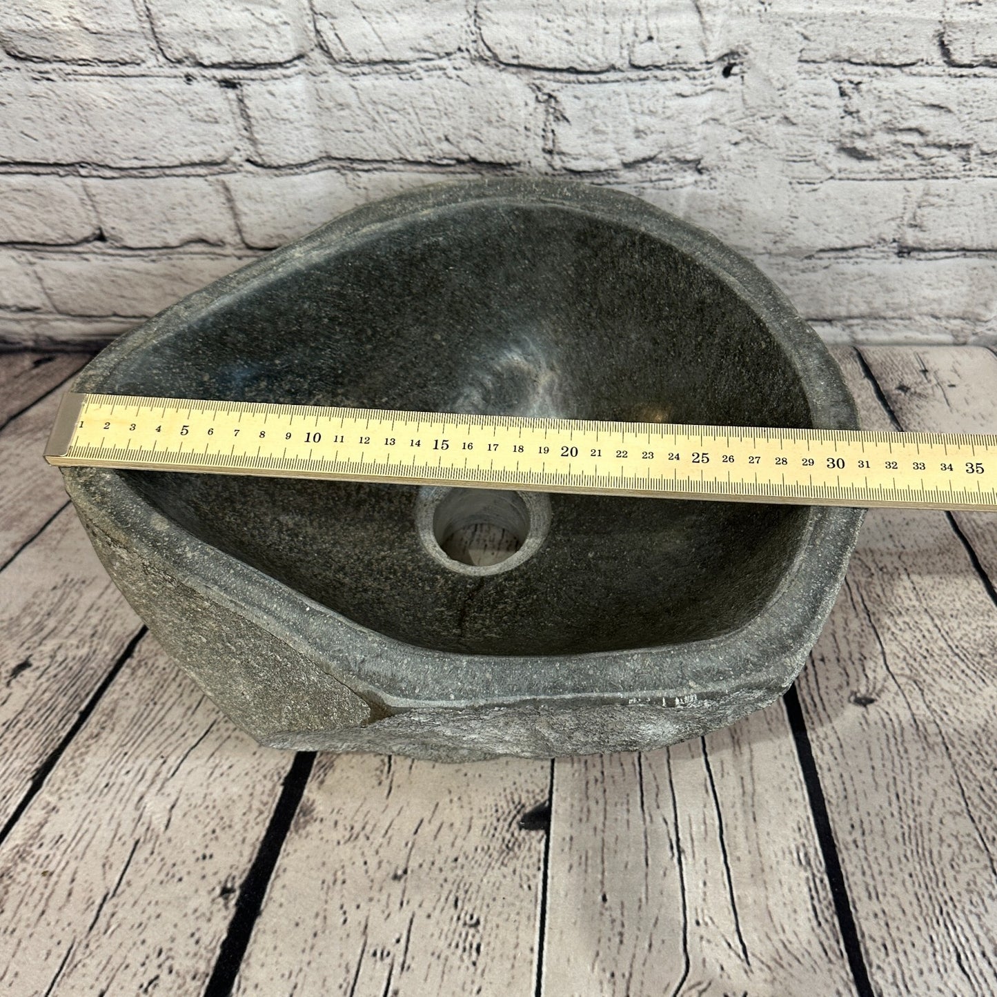 31cm x 26cm River Stone Sink Basin Bowl Natural for Bathroom Washroom Oval No 36
