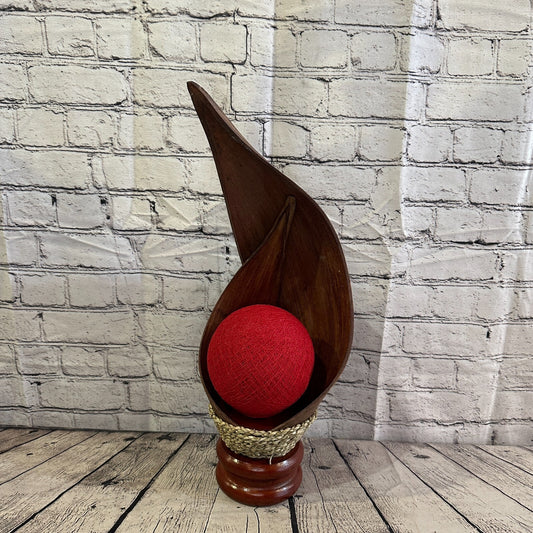 Red Light Brown Natural 60cm Tall Leaf Lamp Twist LED UK Mains Plug Design 4