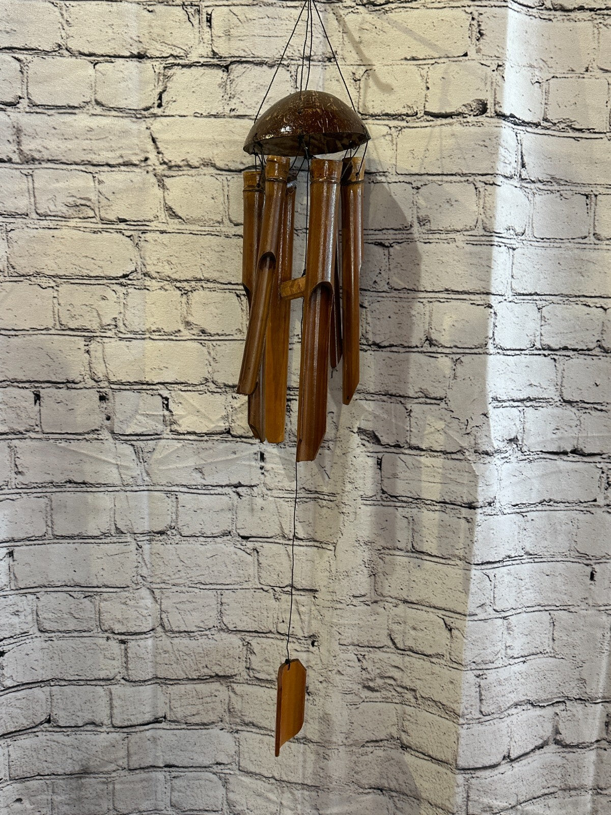 Coconut Bamboo Windchime Plain 30cm Garden Gift Summer Handmade Chimes