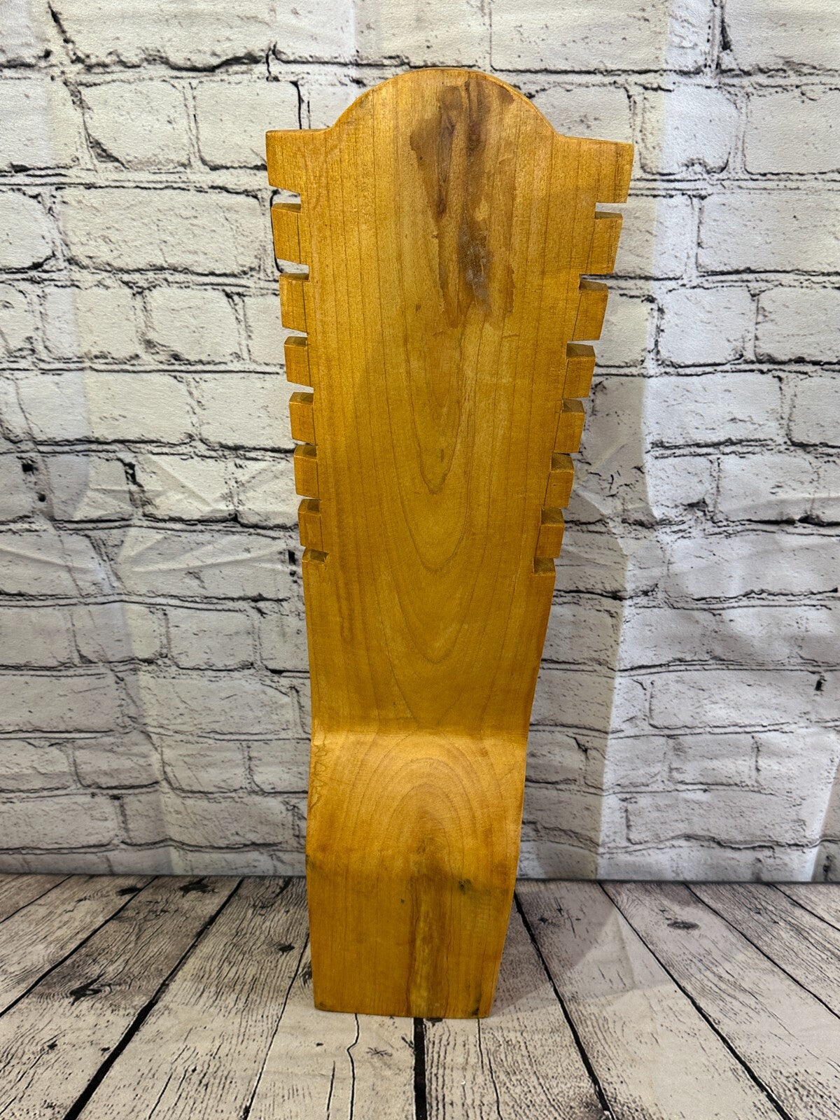 60cm Hand Carved Wooden Necklace On Base Chain Jewellery Display Stand Bust