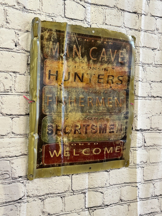 US States Manly Poster Advert Wall Plaque 42cm x 36cm Vintage Retro Tin Sign