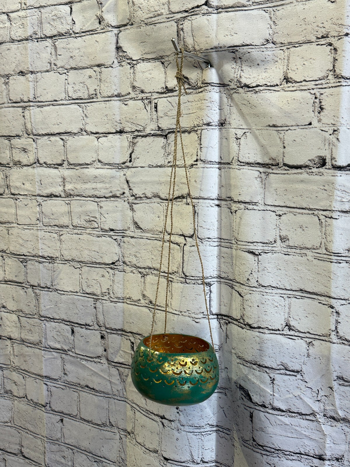 Green Coconut Shell Hanging Basket Orchid Planter Balcony Decorative Vase