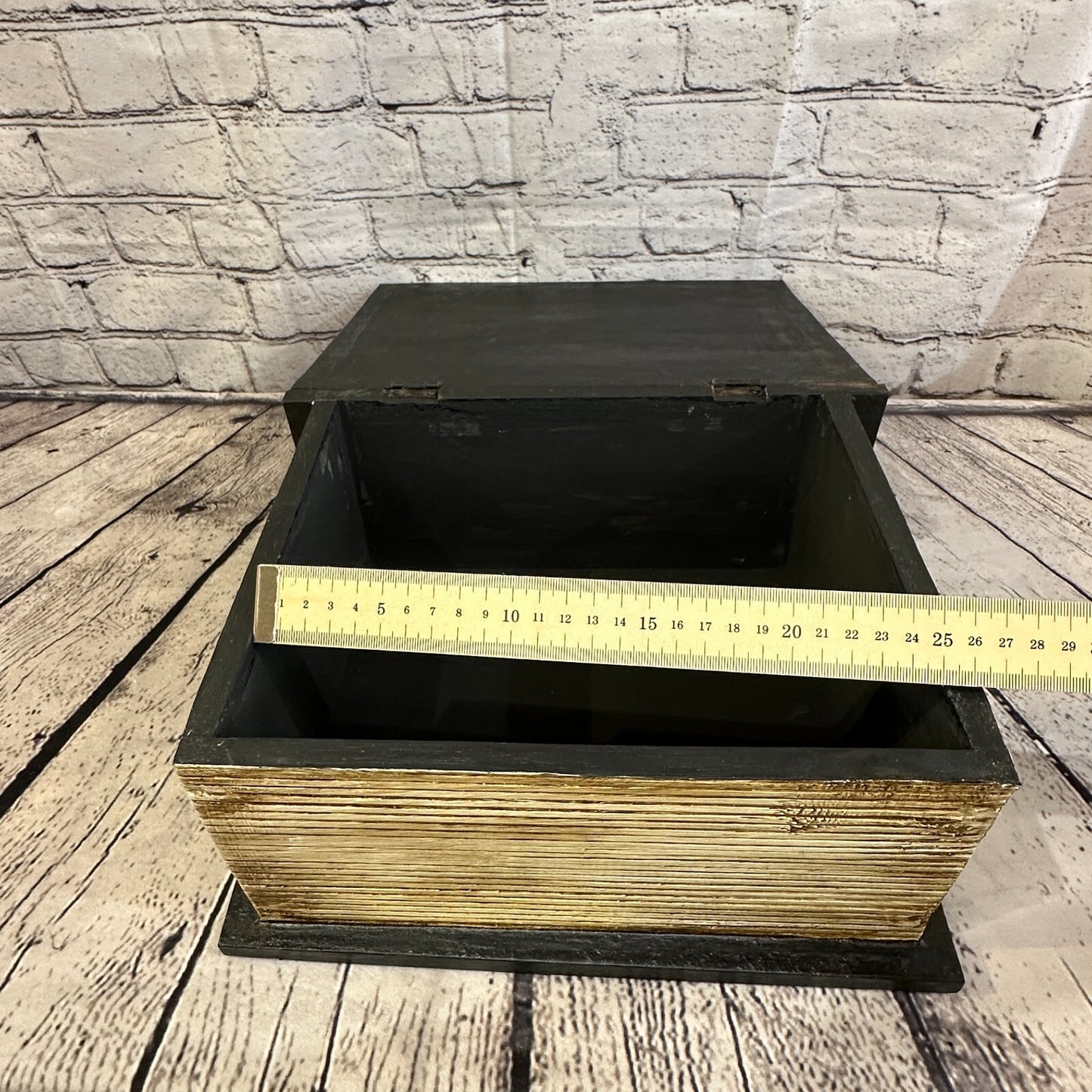 30cm x 22cm Book Wooden Gothic Skeleton Skull Coffin Jewellery Trinket Box