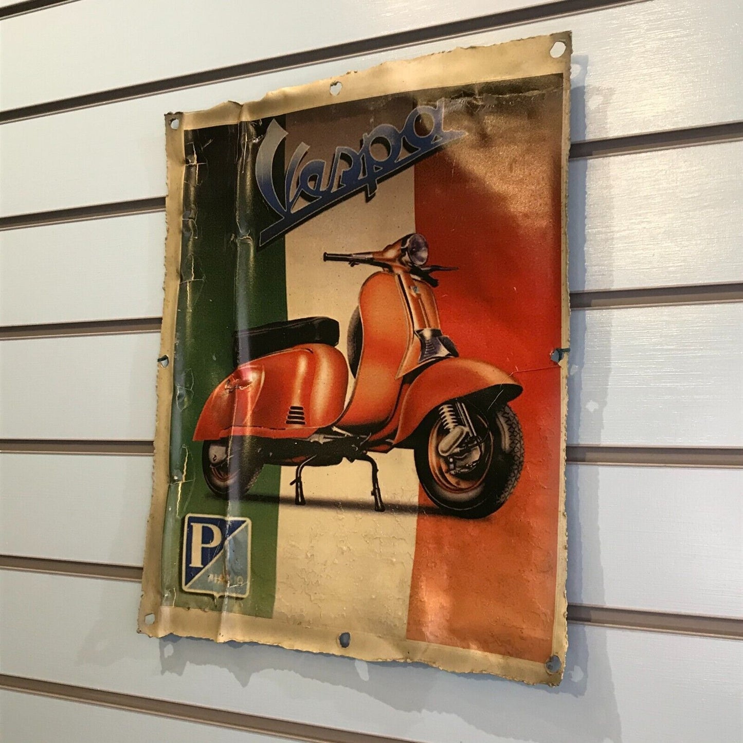 Italian Vespa Moped Poster Advert Wall Plaque 42cm x 36cm Vintage Retro Tin Sign