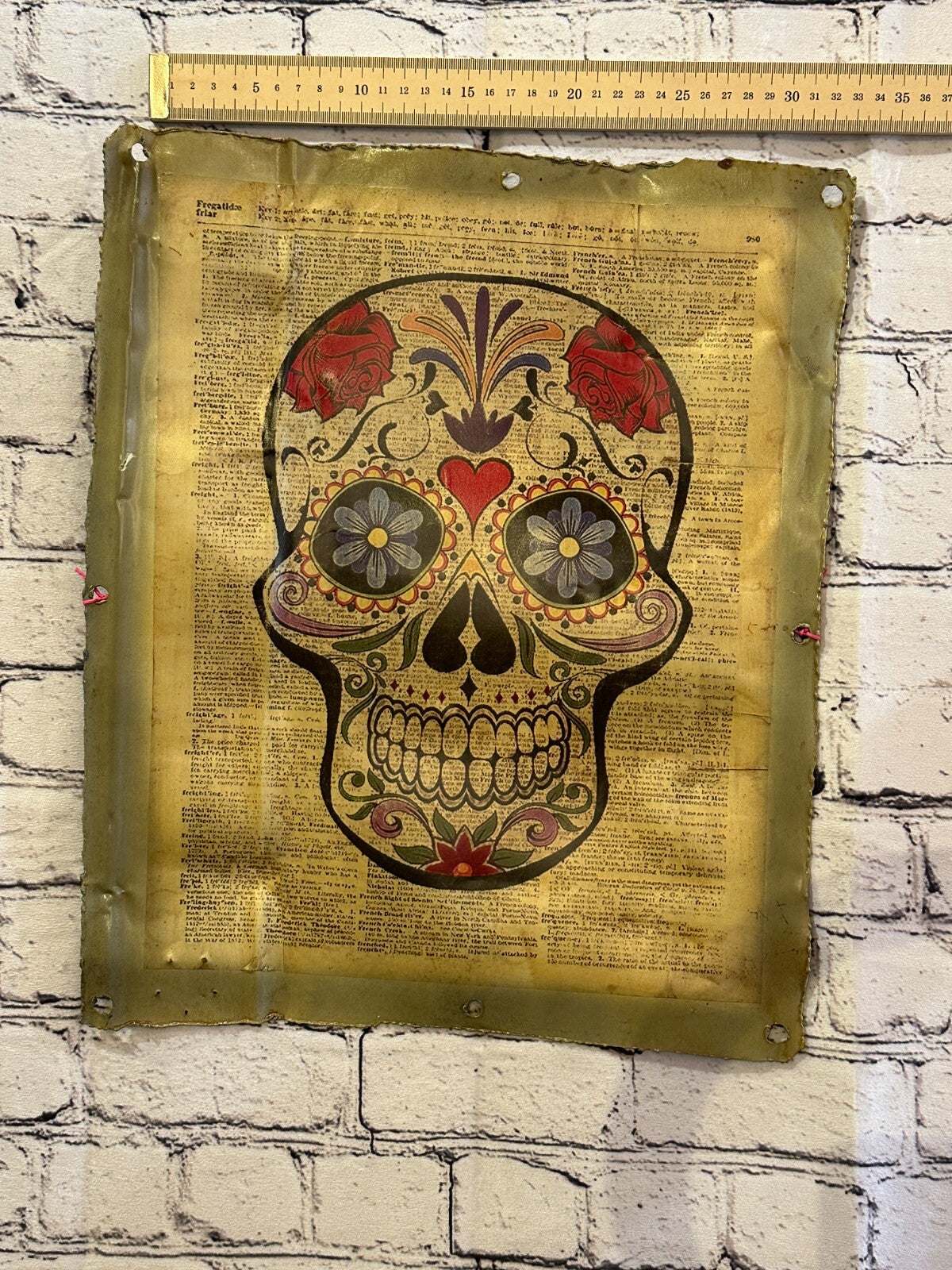 Sugar Skull Book Poster Advert Wall Plaque 42cm x 36cm Vintage Retro Tin Sign