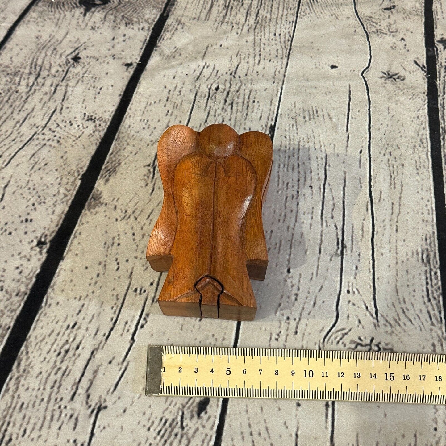 Carved Angel 4 Bit Wooden Puzzle Box Secret Box Magic Trinket Handmade