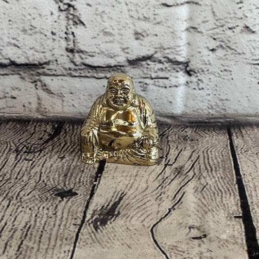 5cm x 5cm Chinese Bronze Buddha Blessing Statue Figure Table Decoration Art