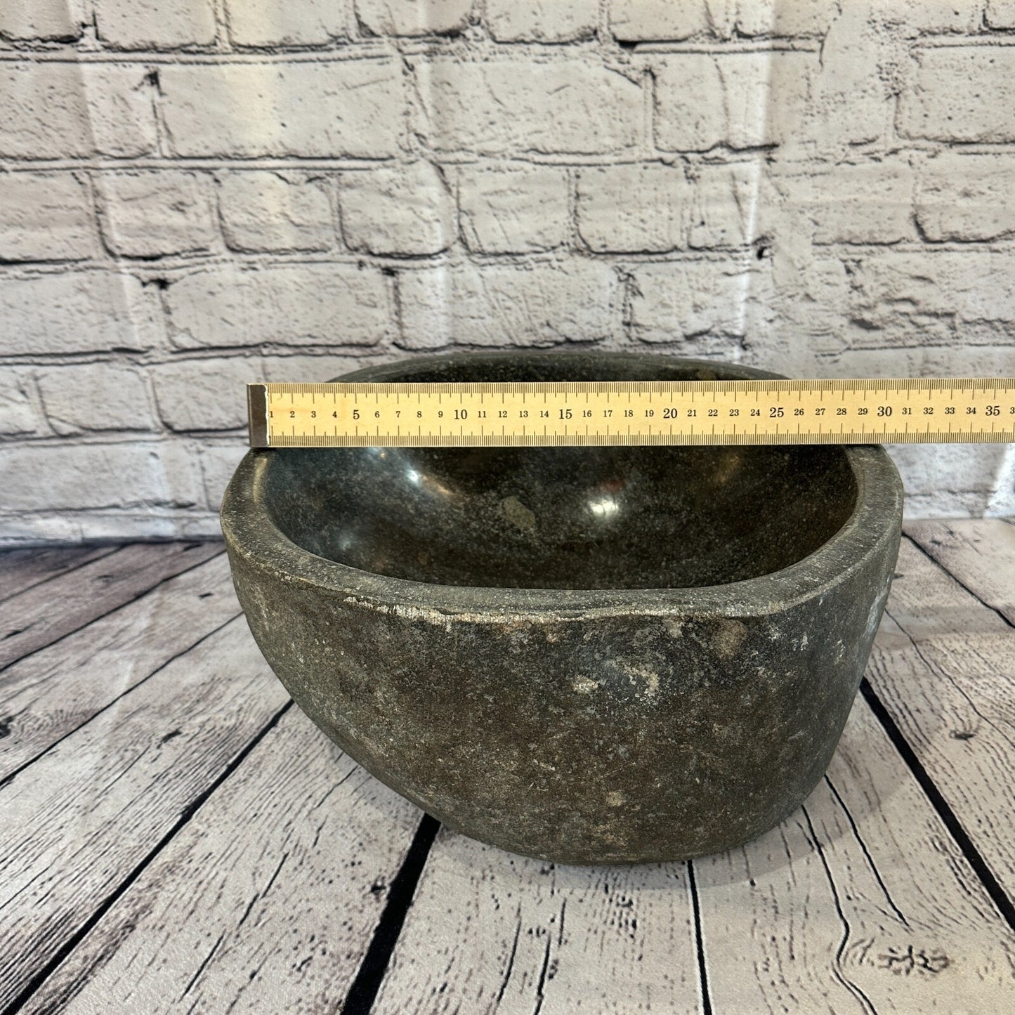 30cm x 28cm River Stone Sink Basin Bowl Natural for Bathroom Washroom Oval No 16