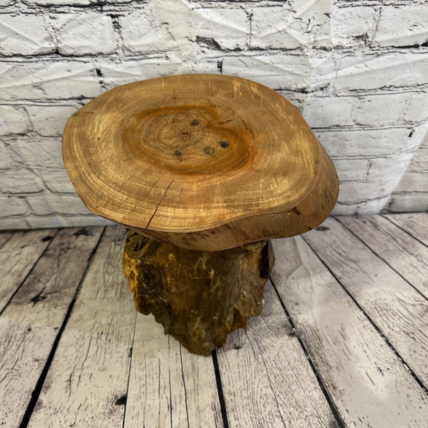 31cm x 26cm Teak Root Wood Mushroom Coffee Table Side Table Home Furniture No 9