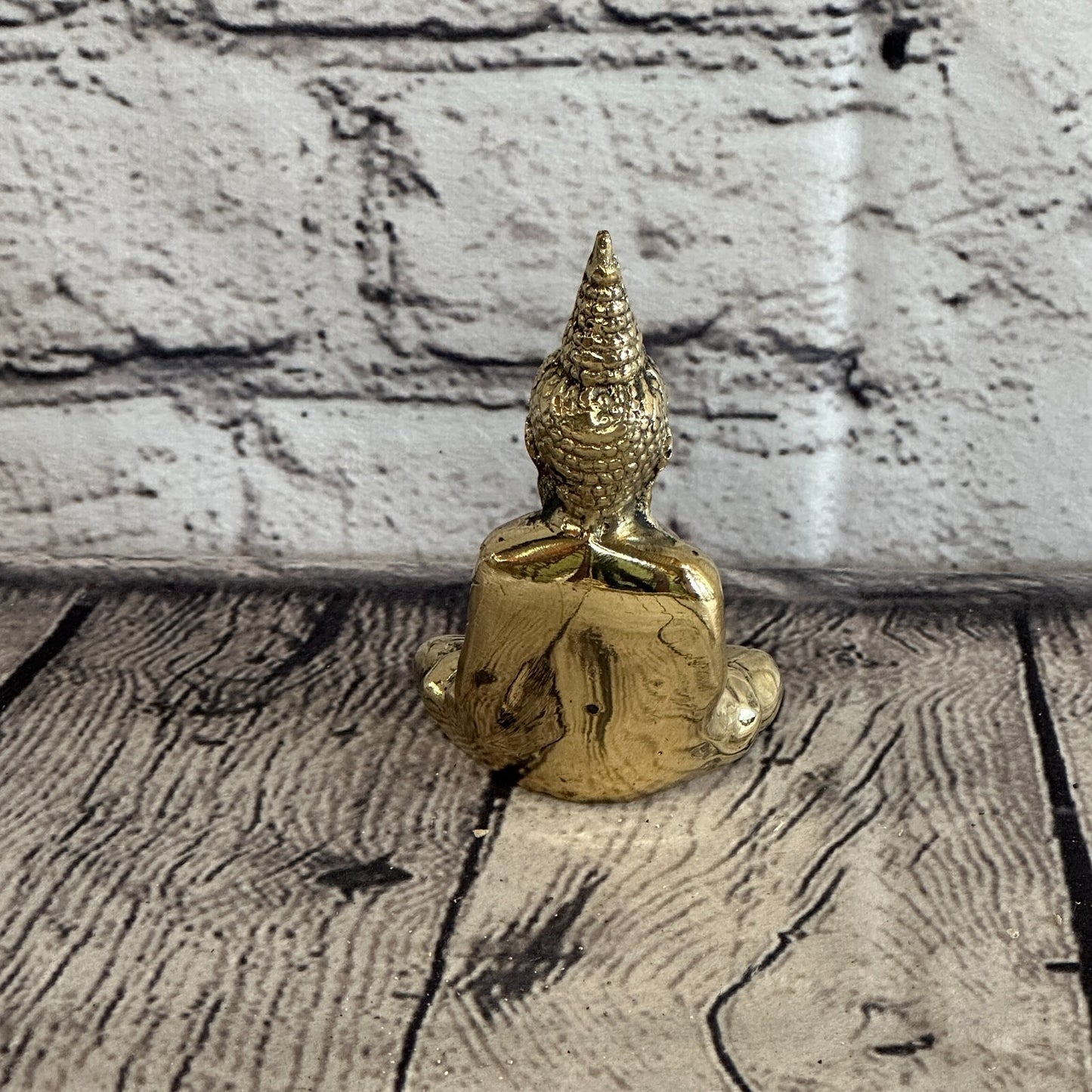 9cm x 5cm Sitting Thai Bronze Buddha Blessing Statue Figure Table Decoration Art