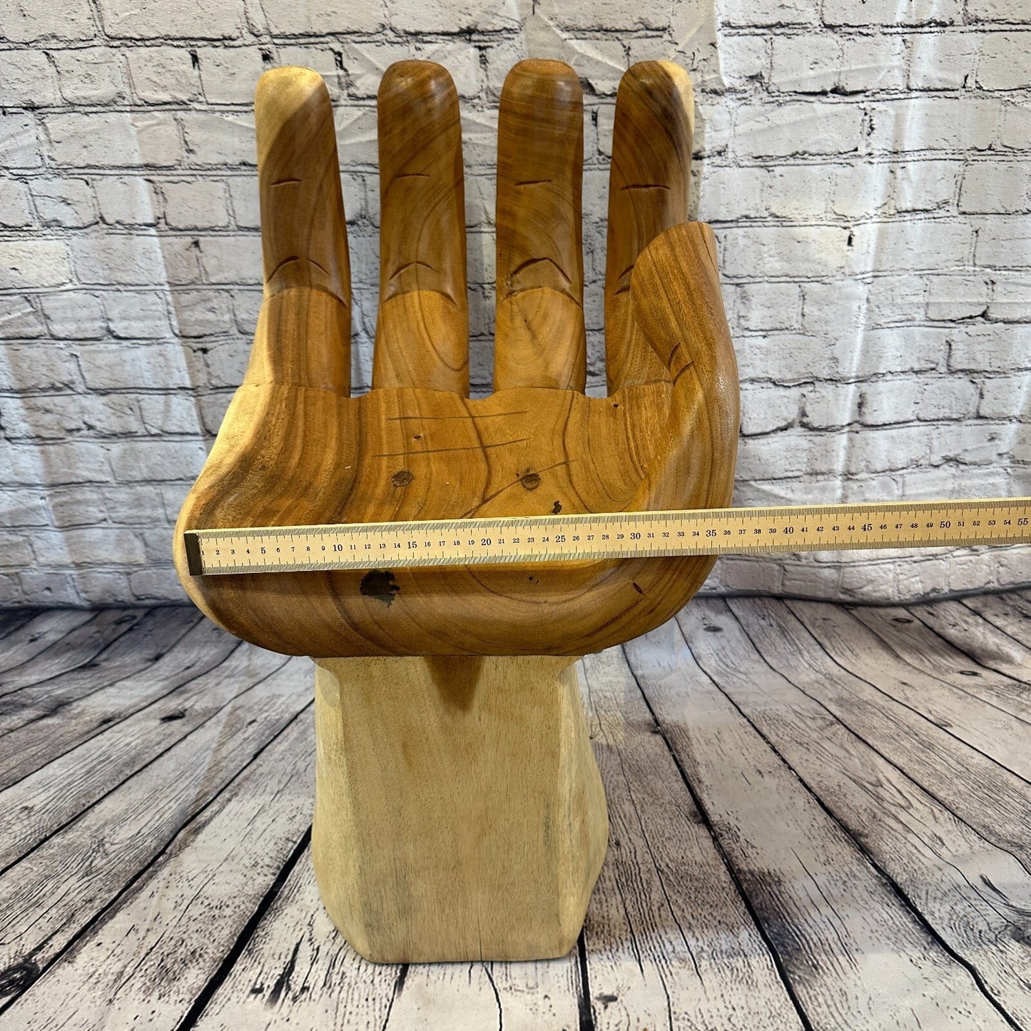 Left Hand Chair Seat 4 Finger Support Solid Suar Wood Indoor Outdoor Garden