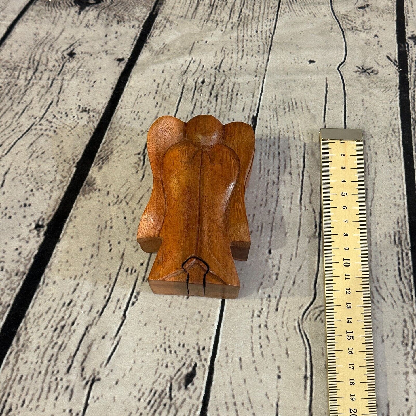 Carved Angel 4 Bit Wooden Puzzle Box Secret Box Magic Trinket Handmade