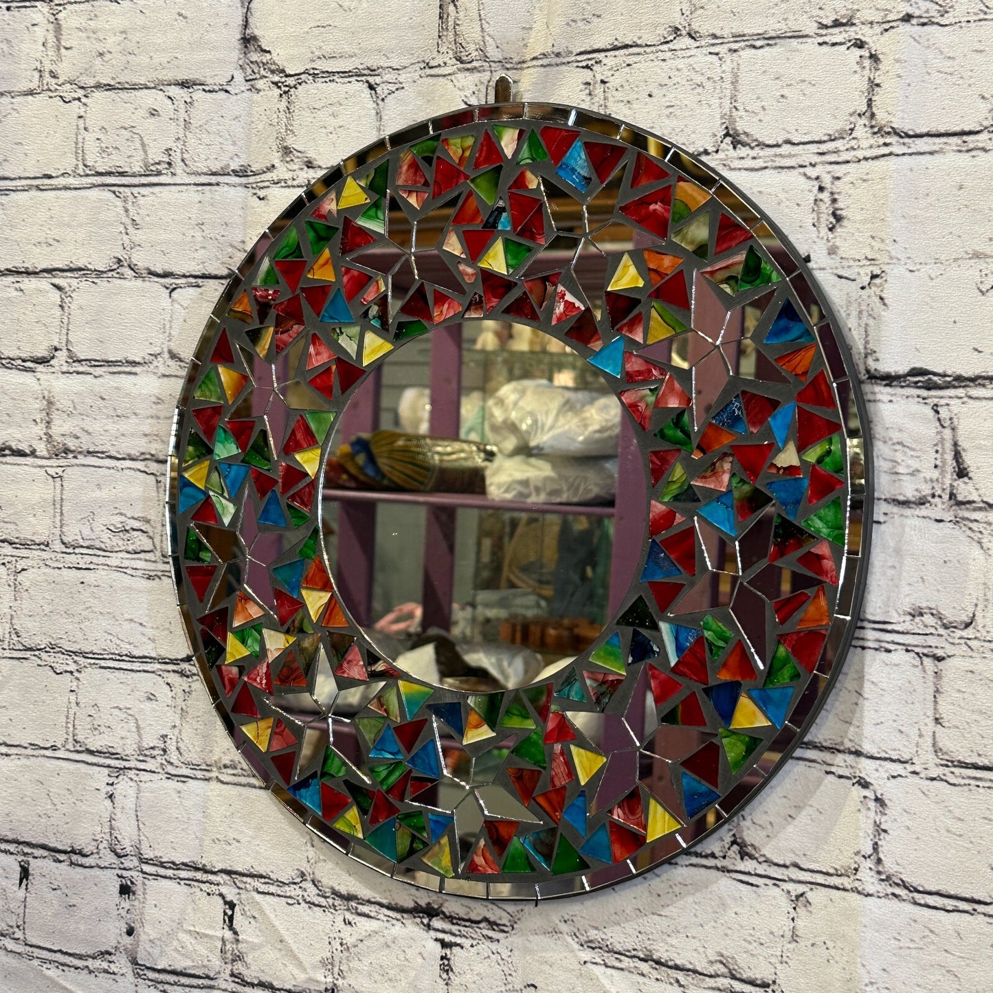 Rainbow Stars Mosaic Tile Wall Mirror 40cm x 40cm 16 Inches Handmade New