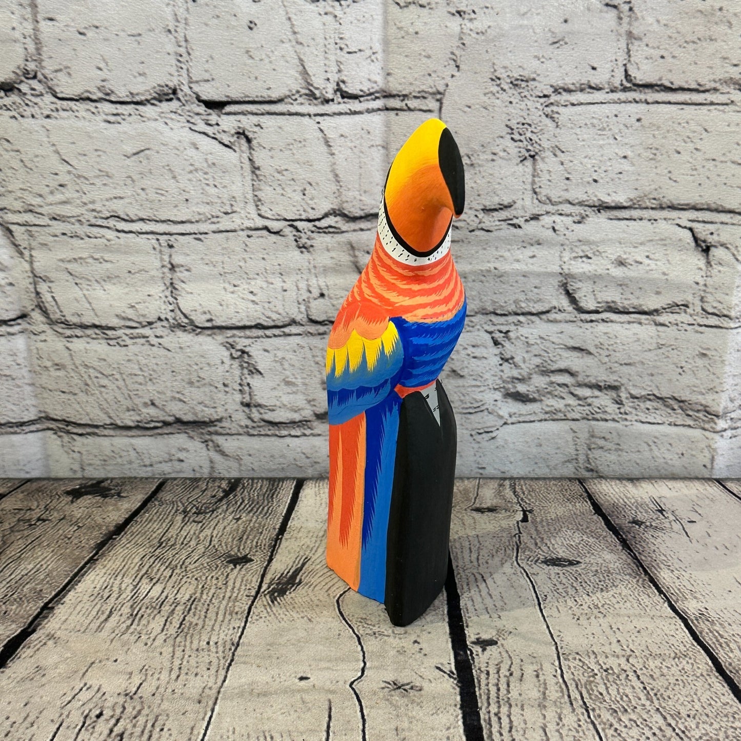 20cm Red Toucan Bird Ornament Statue Fair Trade Hand Made Carved Wood