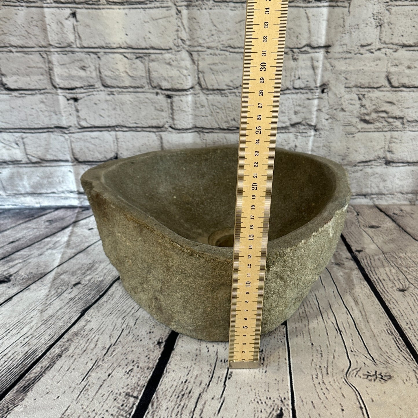 32cm x 29cm River Stone Sink Basin Bowl Natural for Bathroom Washroom Oval No 9