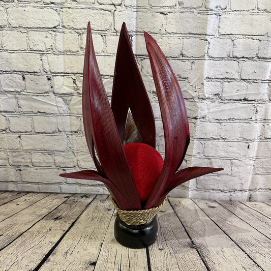 Red Red Leaf Natural 50cm Tall Leaf Lamp Twist LED UK Mains Plug Design 11
