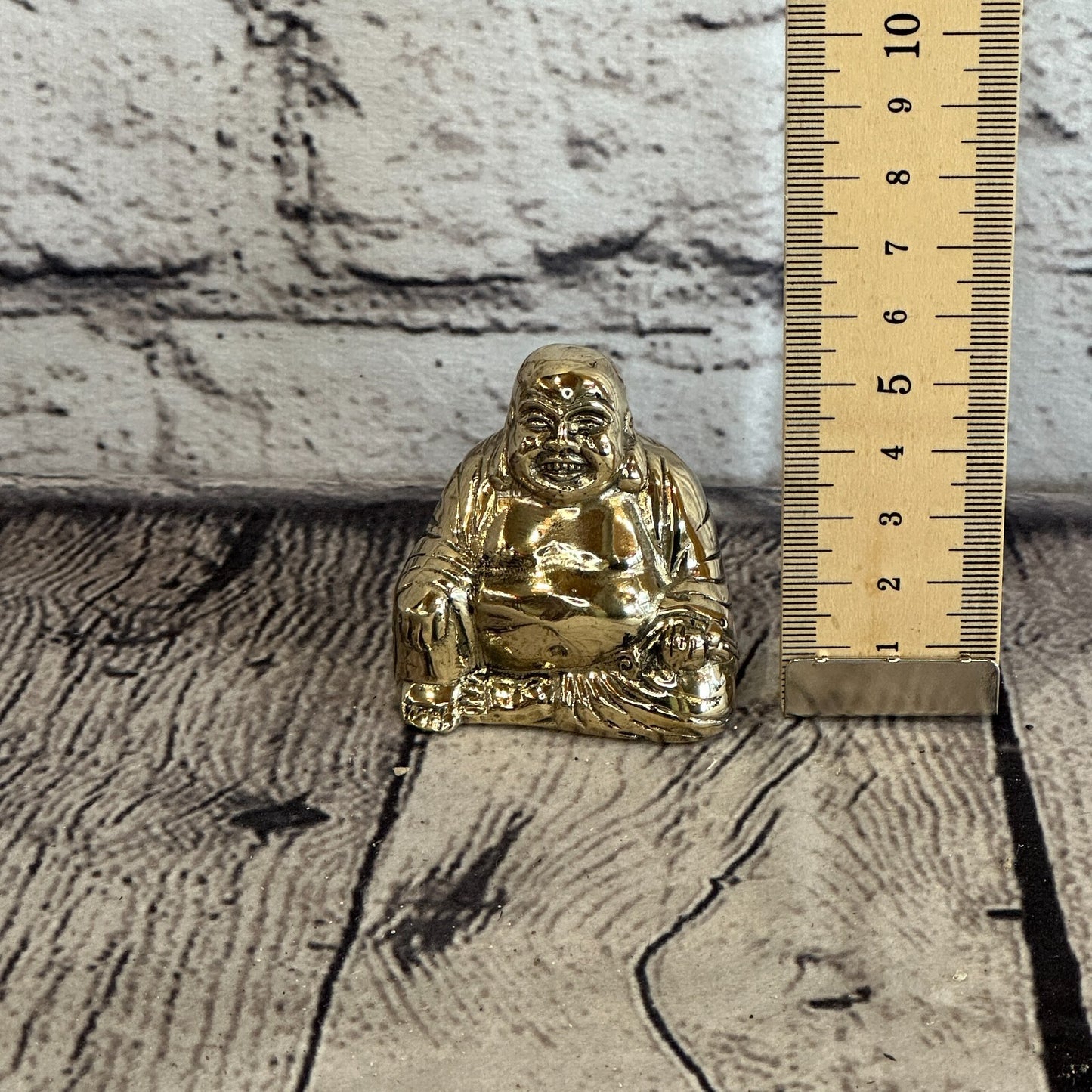 5cm x 5cm Chinese Bronze Buddha Blessing Statue Figure Table Decoration Art